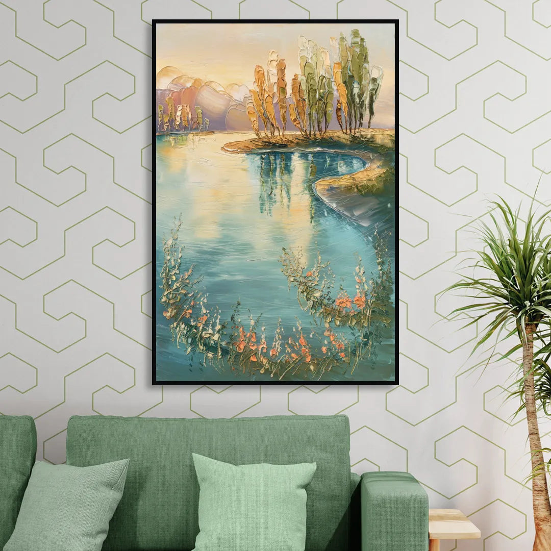 Garland Lakeside Serenity Sitting Room - Black Canvas Wall Art