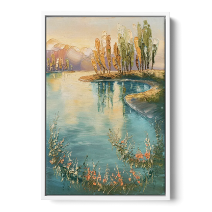 Garland Lakeside Serenity Front - White Canvas Wall Art