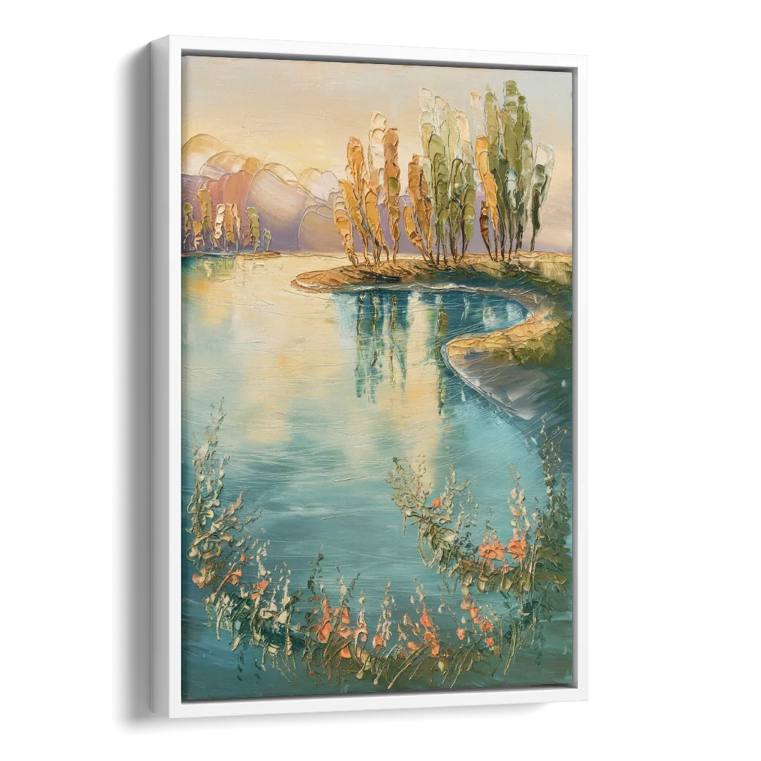 Garland Lakeside Serenity Side - White Canvas Wall Art