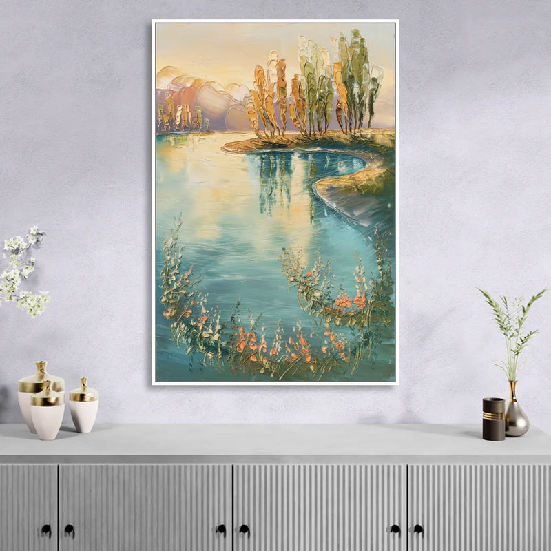 Garland Lakeside Serenity Living Room - White Canvas Wall Art