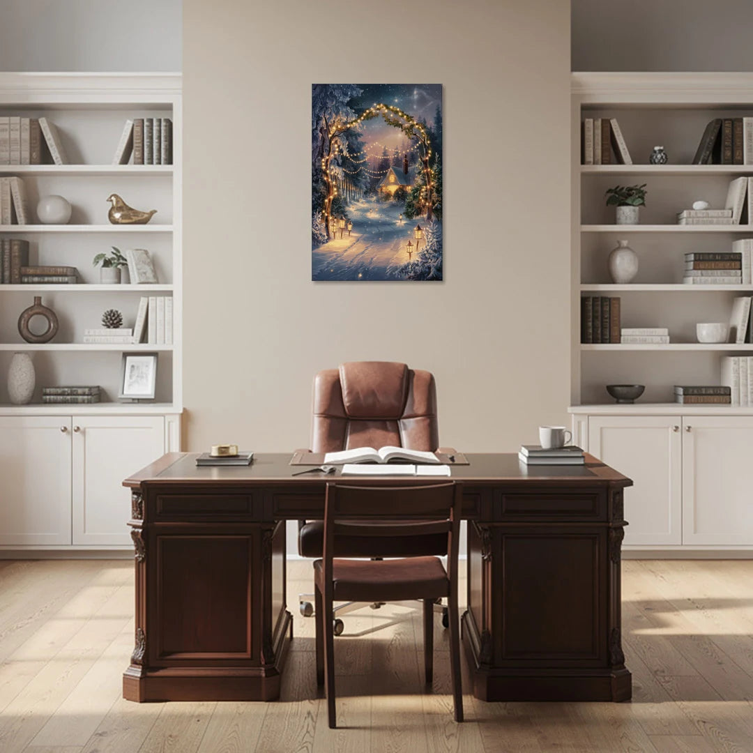 Garland Nighttime Lights - Canvas Wall Art - Office - 24x36