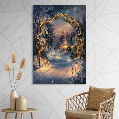 Garland Nighttime Lights Sitting Room - Canvas Wall Art