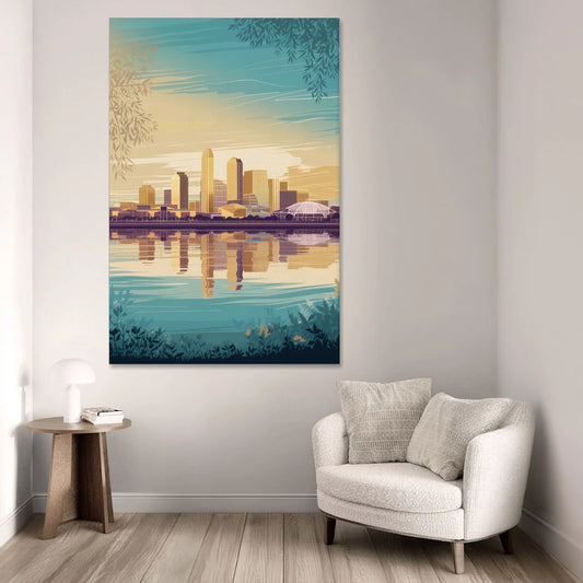 Garland Skyline Reflection - Canvas Wall Art - Sofa - 40x60