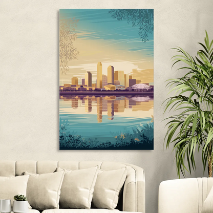 Garland Skyline Reflection Sitting Room - Canvas Wall Art