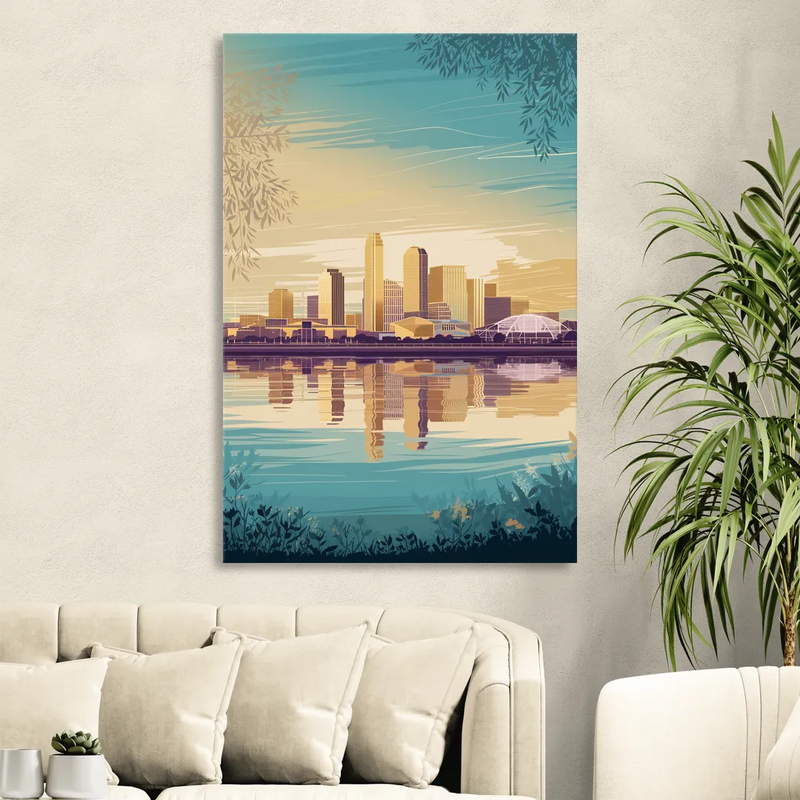 Garland Skyline Reflection Sitting Room - Canvas Wall Art