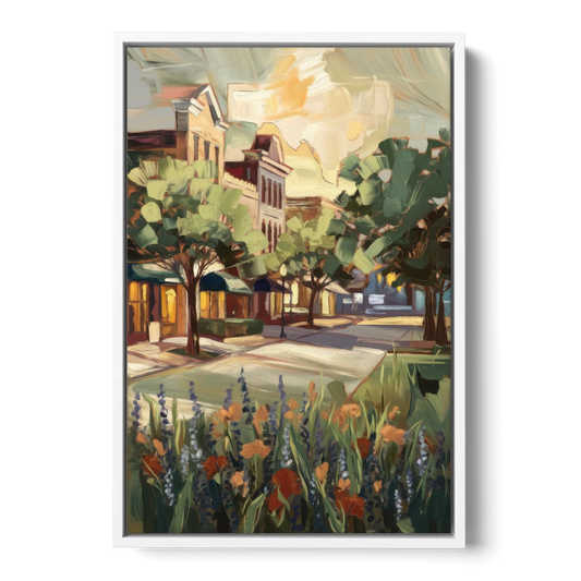 Garland Texas Pride - White Framed Canvas Wall Art - Front