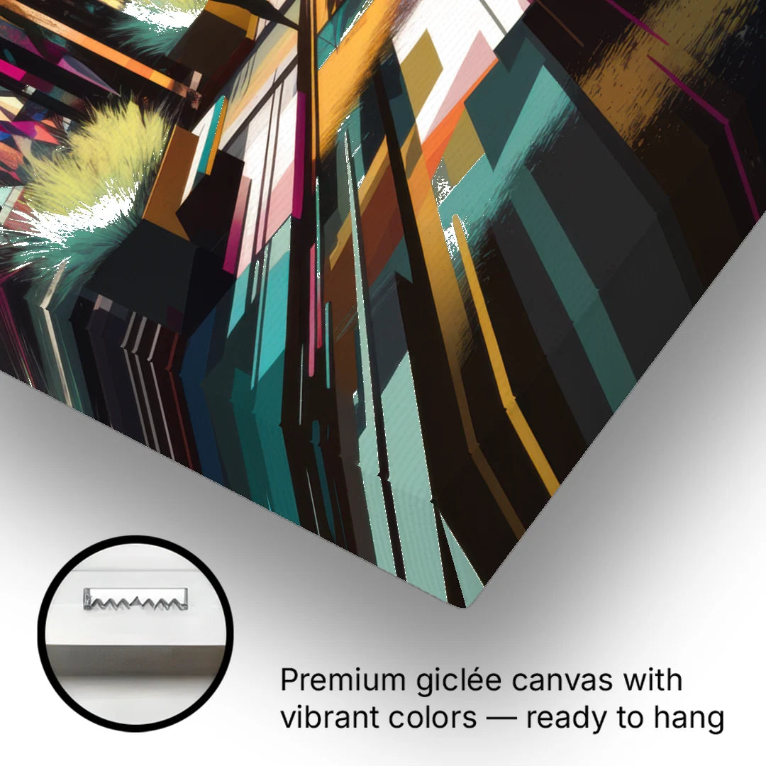 Garland Vibrant Streets - Canvas Wall Art - Gallery Wrap Corner
