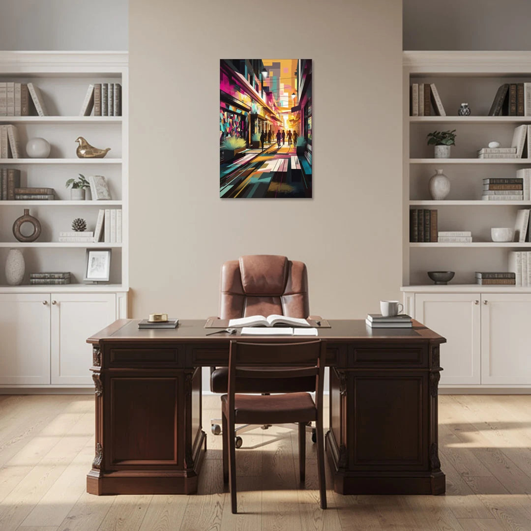 Garland Vibrant Streets - Canvas Wall Art - Office - 24x36
