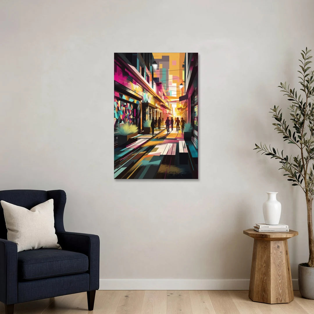 Garland Vibrant Streets - Canvas Wall Art - Sofa - 24x36