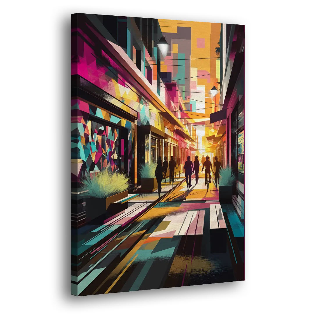Garland Vibrant Streets Side - Canvas Wall Art