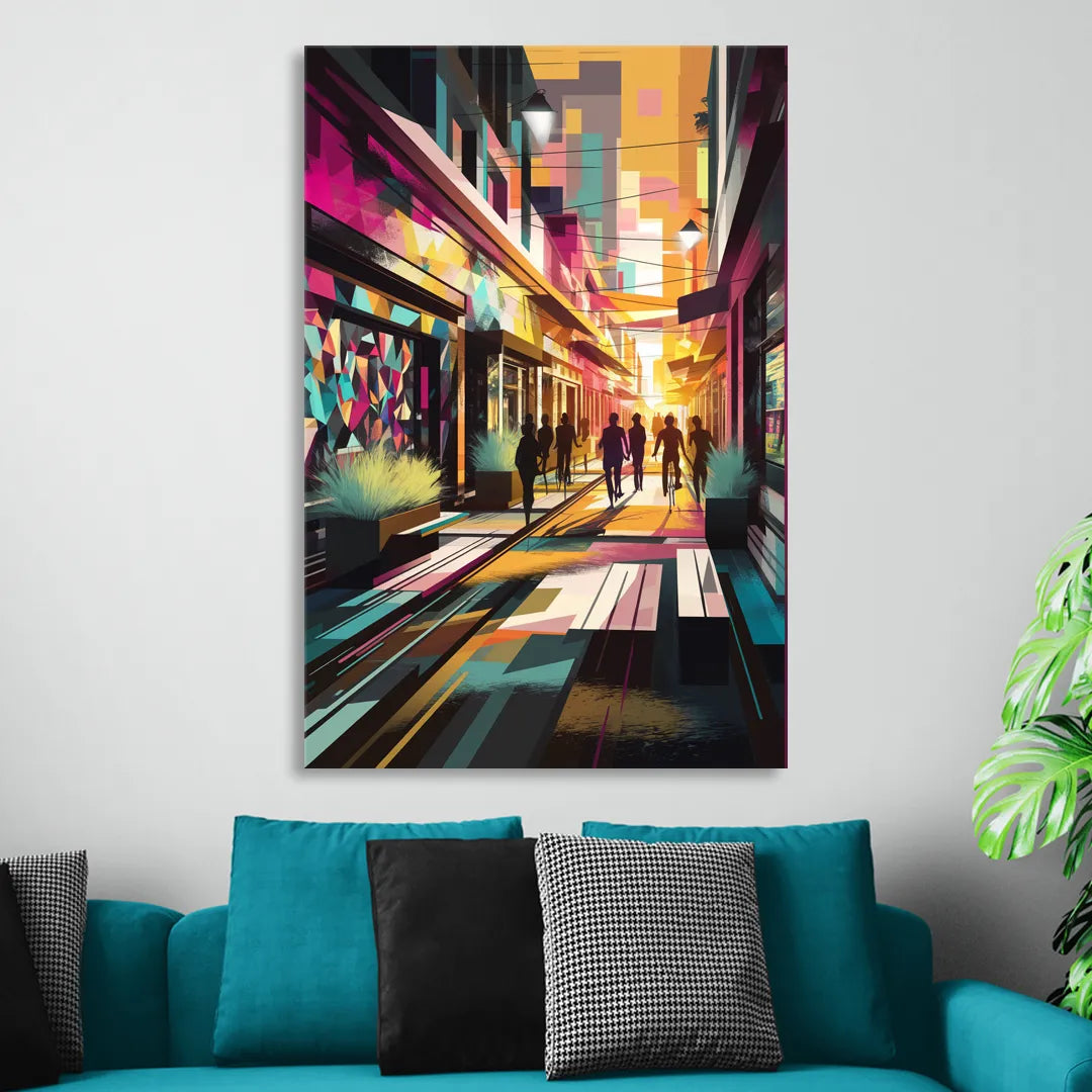 Garland Vibrant Streets Sitting Room - Canvas Wall Art
