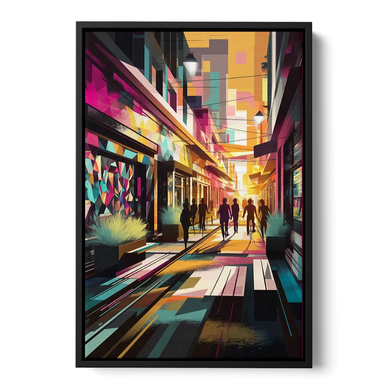 Garland Vibrant Streets Front - Black Canvas Wall Art
