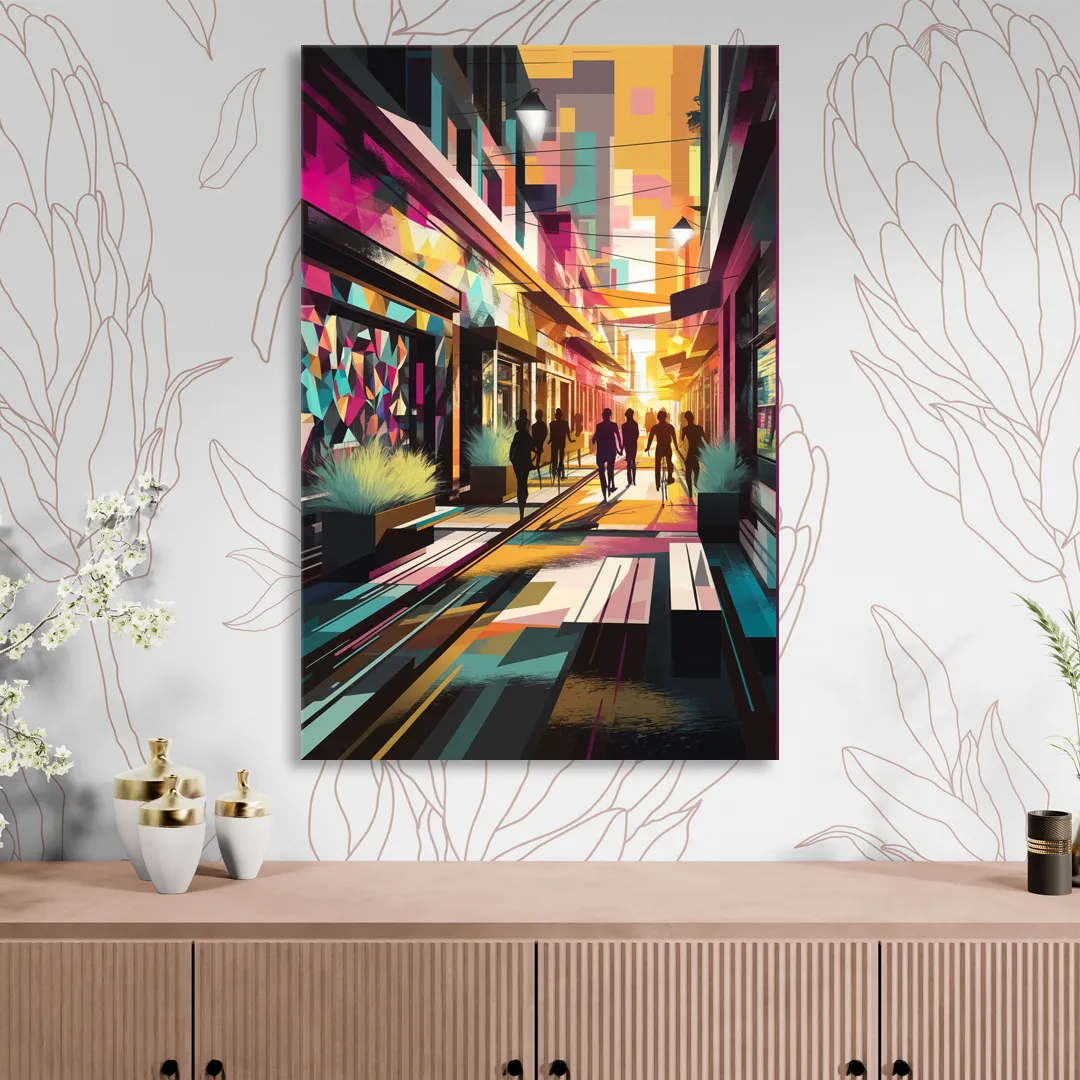 Garland Vibrant Streets Living Room - Canvas Wall Art