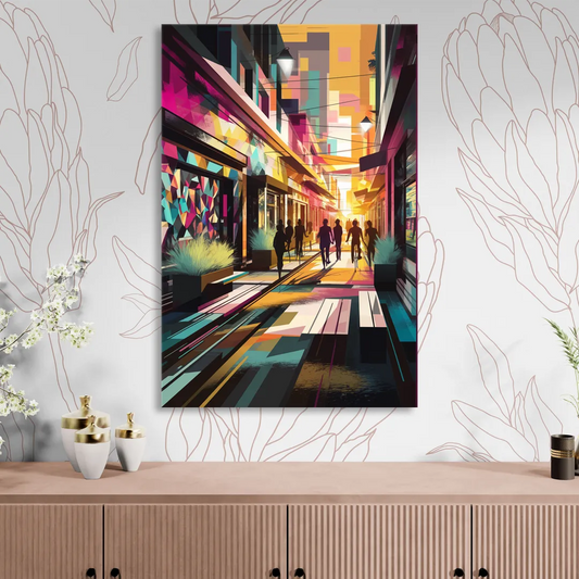 Garland Vibrant Streets Living Room - Canvas Wall Art