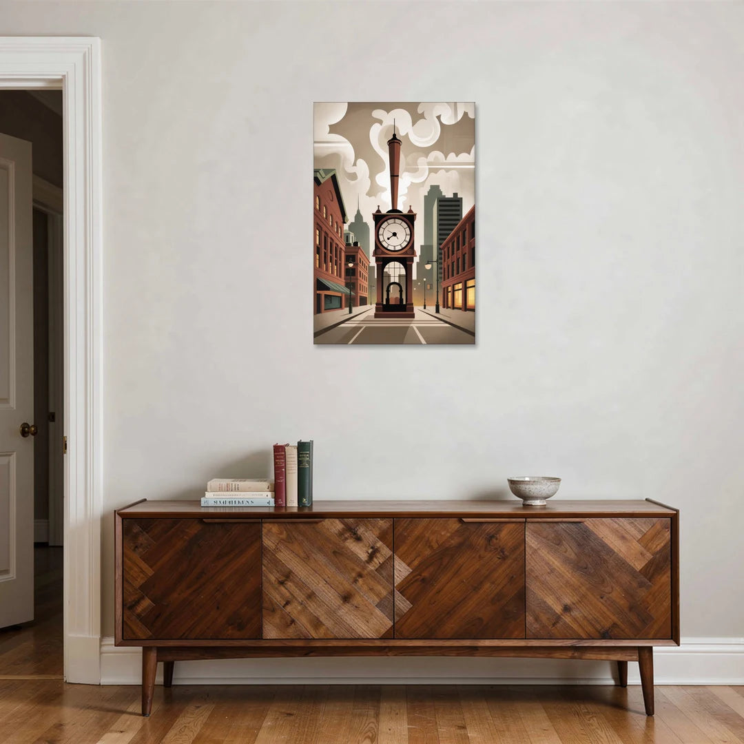 Gastown Steam Clock - Canvas Wall Art - Coffee Table - 24x36