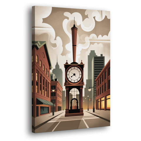 Gastown Steam Clock - Canvas Wall Art - Side