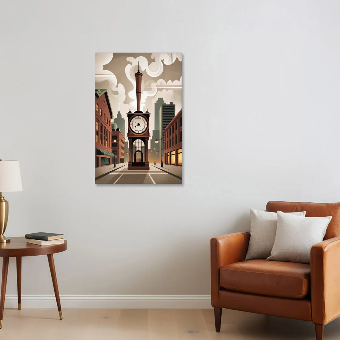 Gastown Steam Clock - Canvas Wall Art - Sofa - 24x36