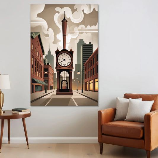 Gastown Steam Clock - Canvas Wall Art - Sofa - 40x60