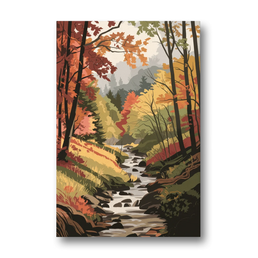 Gatlinburg Autumn Forest View - Canvas Wall Art - Front