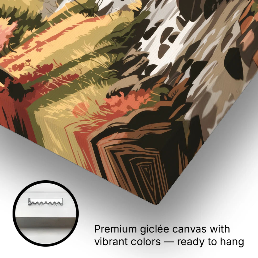 Gatlinburg Autumn Forest View - Canvas Wall Art - Gallery Wrap Corner