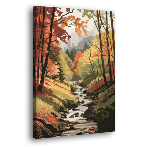 Gatlinburg Autumn Forest View - Canvas Wall Art - Side