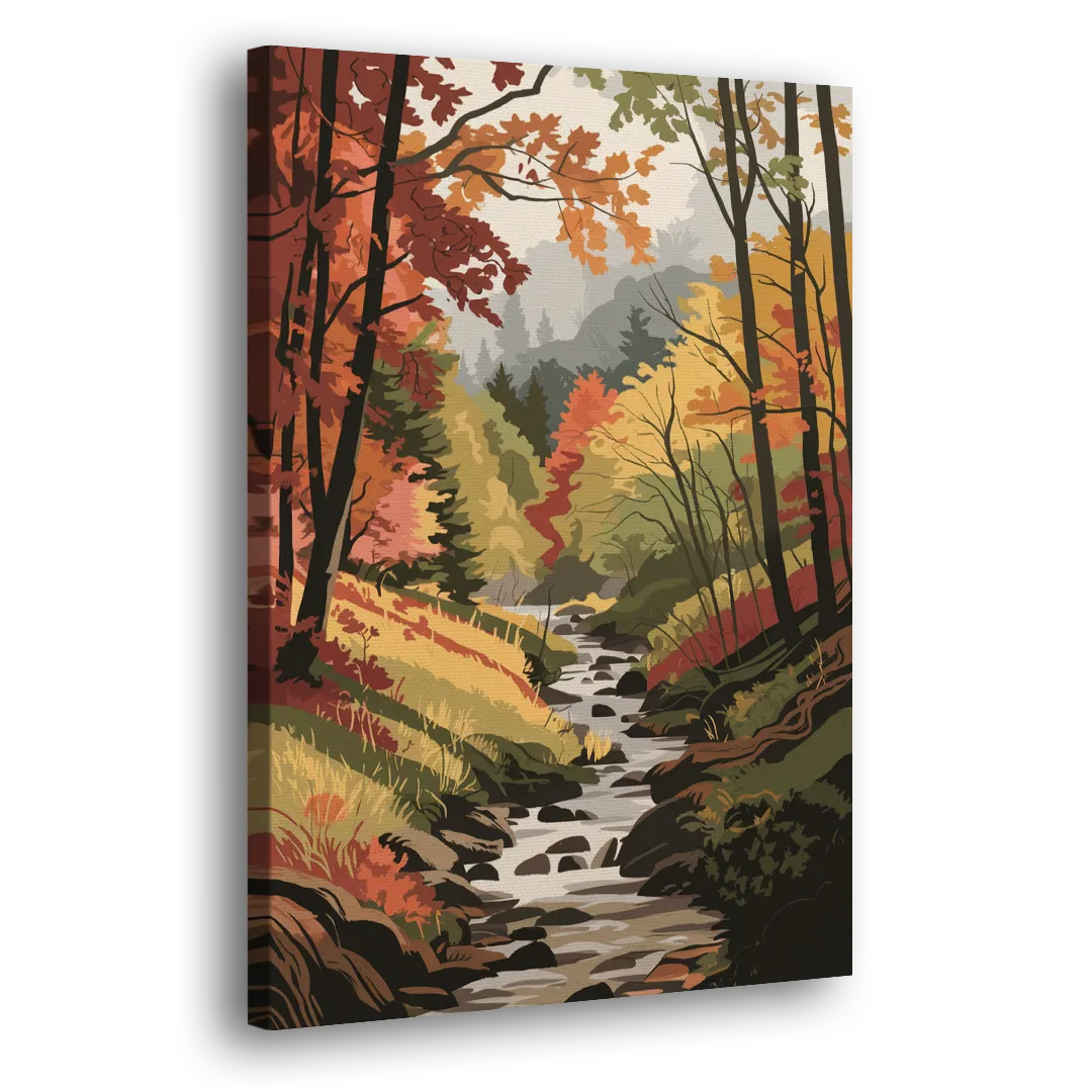 Gatlinburg Autumn Forest View Side - Canvas Wall Art