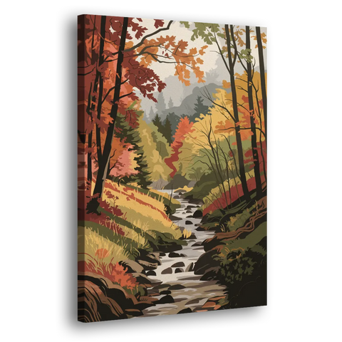 Gatlinburg Autumn Forest View - Canvas Wall Art
