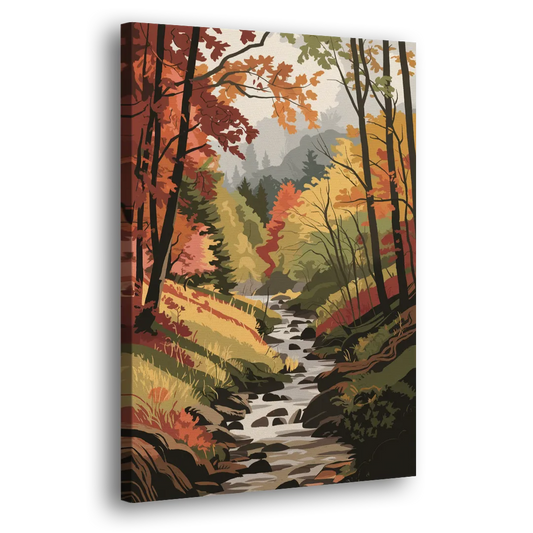 Gatlinburg Autumn Forest View Side - Canvas Wall Art