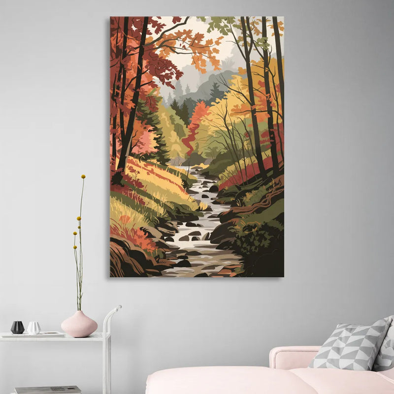 Gatlinburg Autumn Forest View Sitting Room - Canvas Wall Art