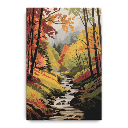 Gatlinburg Autumn Forest View Front - Canvas Wall Art
