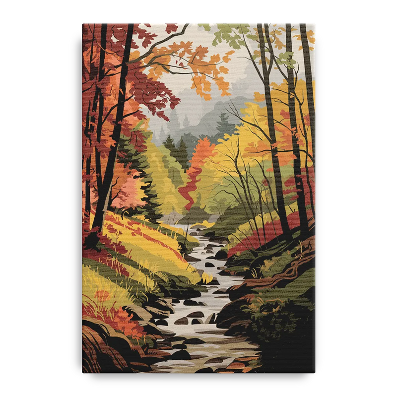 Gatlinburg Autumn Forest View Front - Canvas Wall Art