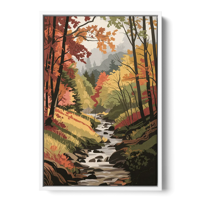 Gatlinburg Autumn Forest View Front - White Canvas Wall Art