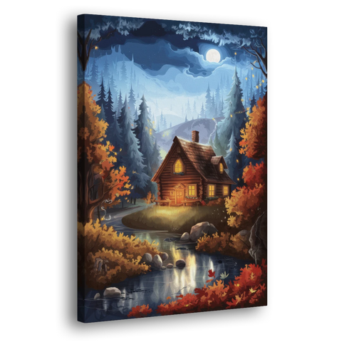 Gatlinburg Cabin in the Woods - Canvas Wall Art - Side