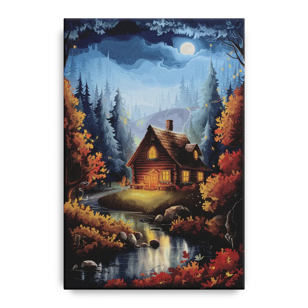 Gatlinburg Cabin in the Woods Front - Canvas Wall Art