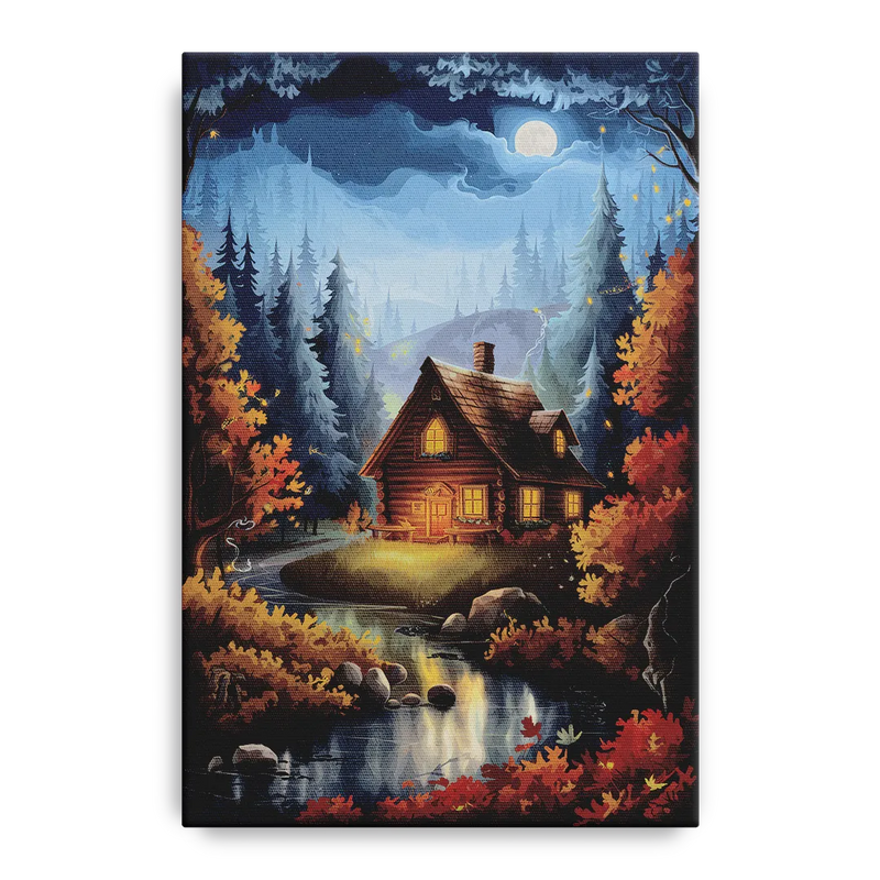 Gatlinburg Cabin in the Woods Front - Canvas Wall Art