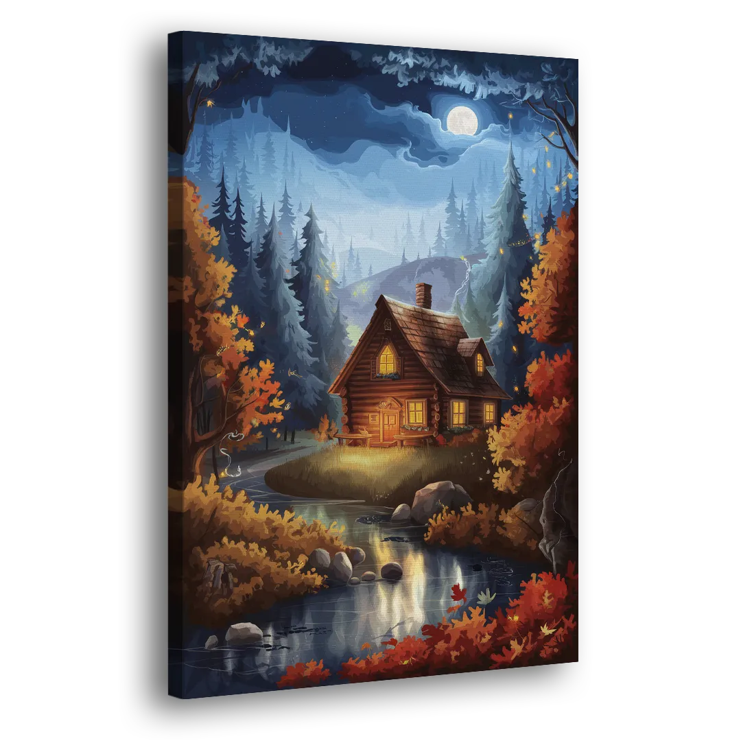 Gatlinburg Cabin in the Woods Side - Canvas Wall Art