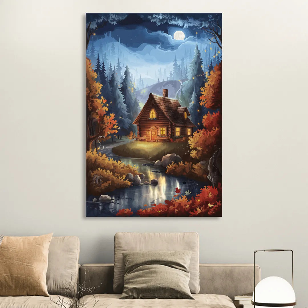 Gatlinburg Cabin in the Woods Sitting Room - Canvas Wall Art