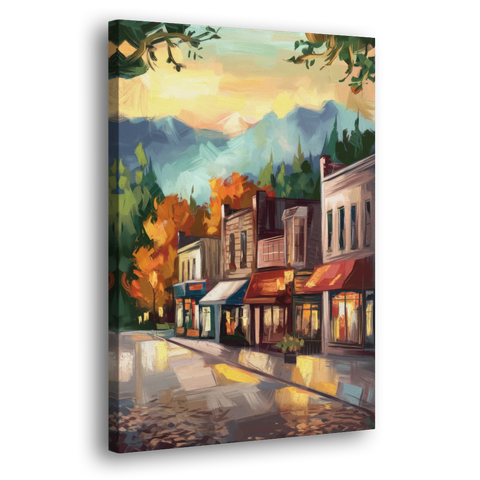 Gatlinburg Downtown Charm - Canvas Wall Art - Side