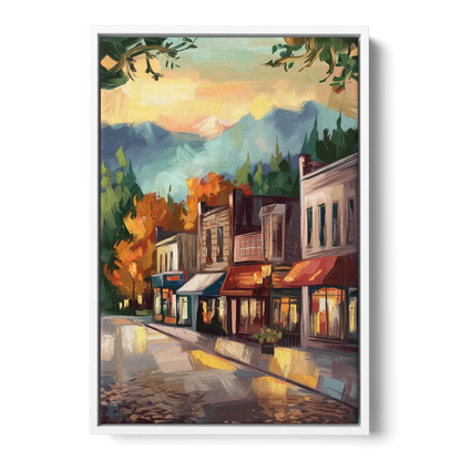 Gatlinburg Downtown Charm Front - White Canvas Wall Art
