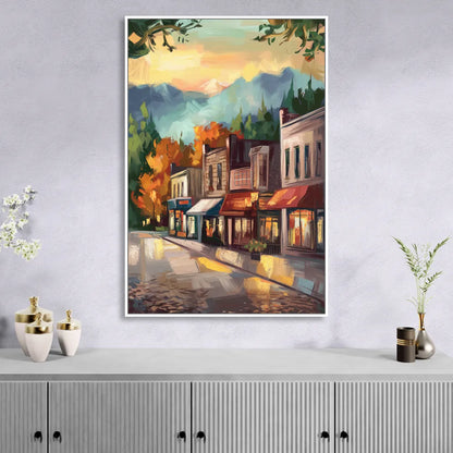 Gatlinburg Downtown Charm Sitting Room - White Canvas Wall Art
