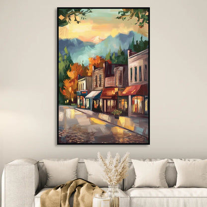 Gatlinburg Downtown Charm Sitting Room - Black Canvas Wall Art