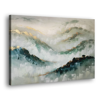 Gatlinburg Misty Mountain Gray Landscape Side - Canvas Wall Art