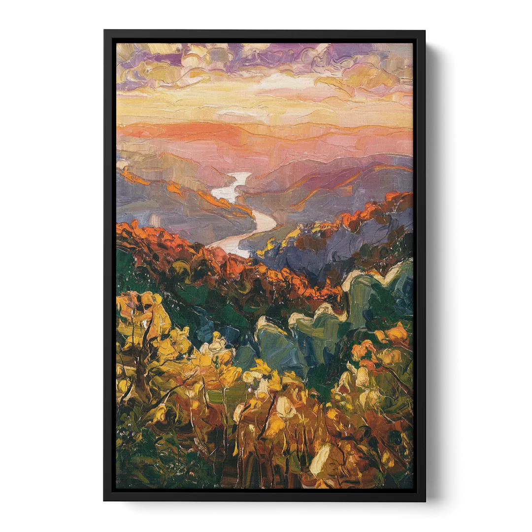 Gatlinburg Scenic Smoky Mountains Front - Black Canvas Wall Art