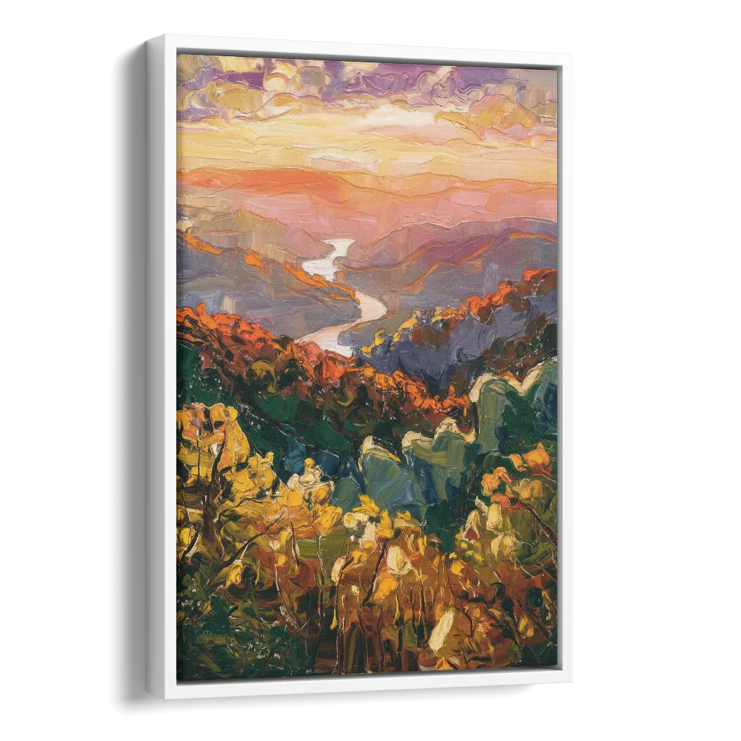 Gatlinburg Scenic Smoky Mountains Side - White Canvas Wall Art