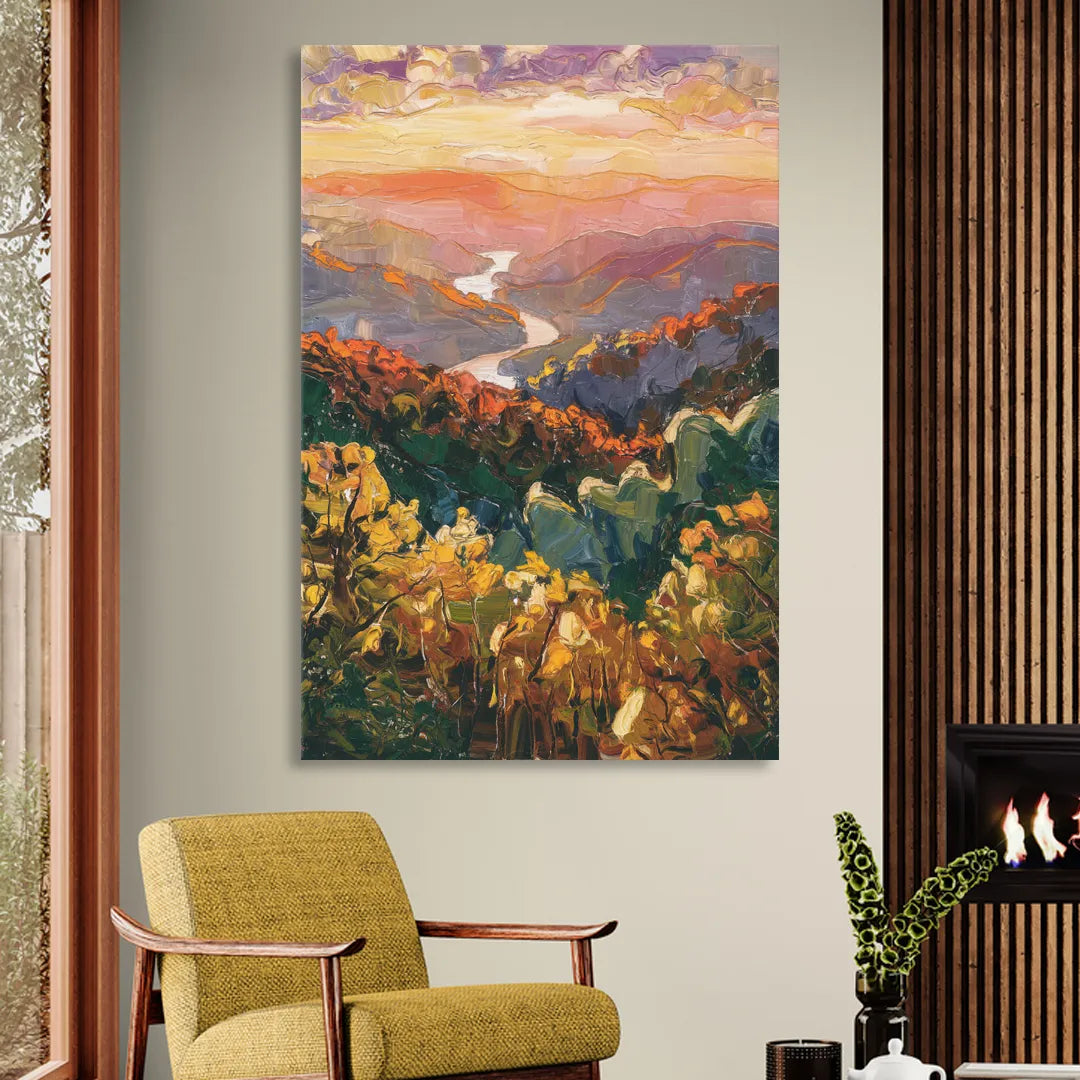 Gatlinburg Scenic Smoky Mountains Sitting Room - Canvas Wall Art