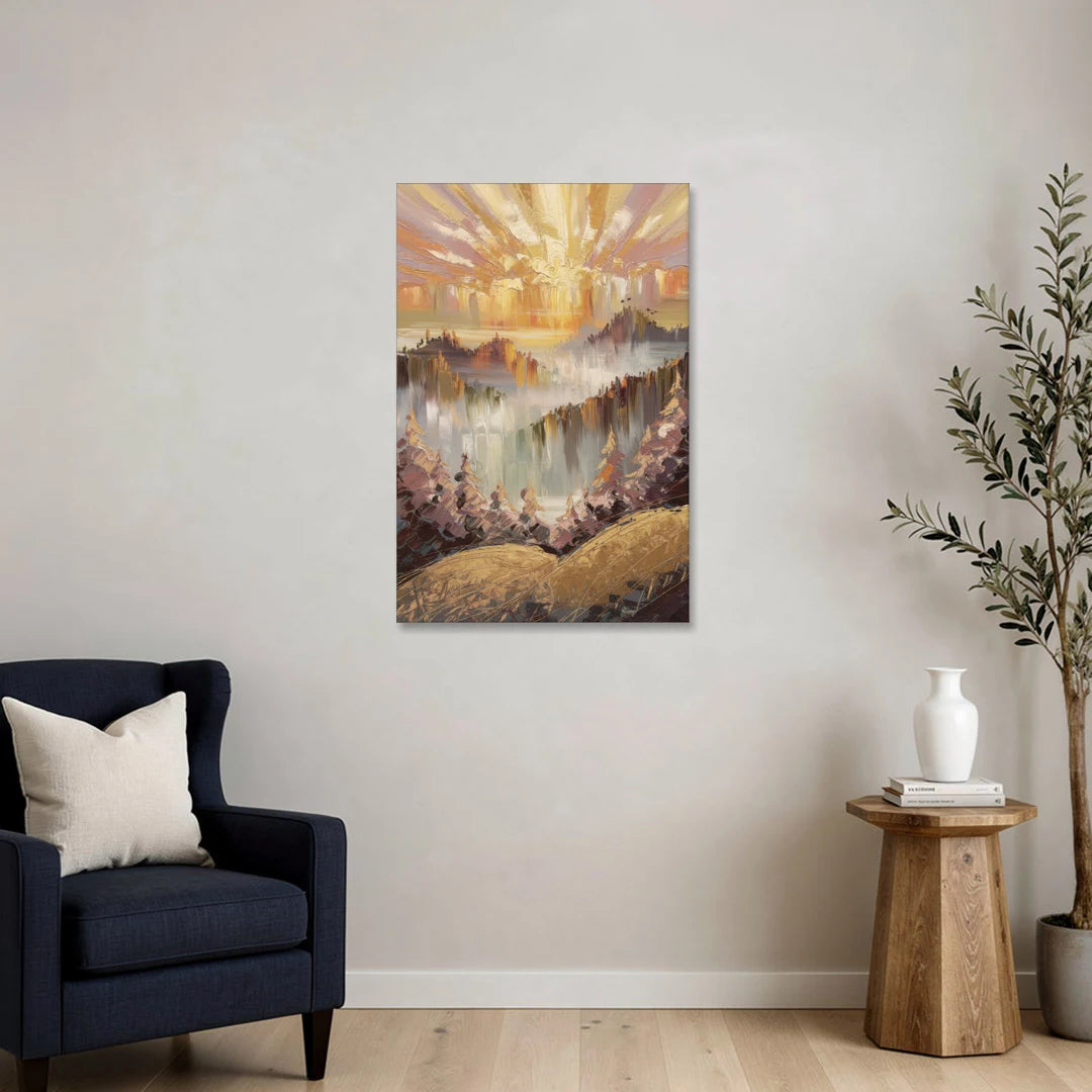 Gatlinburg Sunrise Over Mountains - Canvas Wall Art - Sofa - 24x36