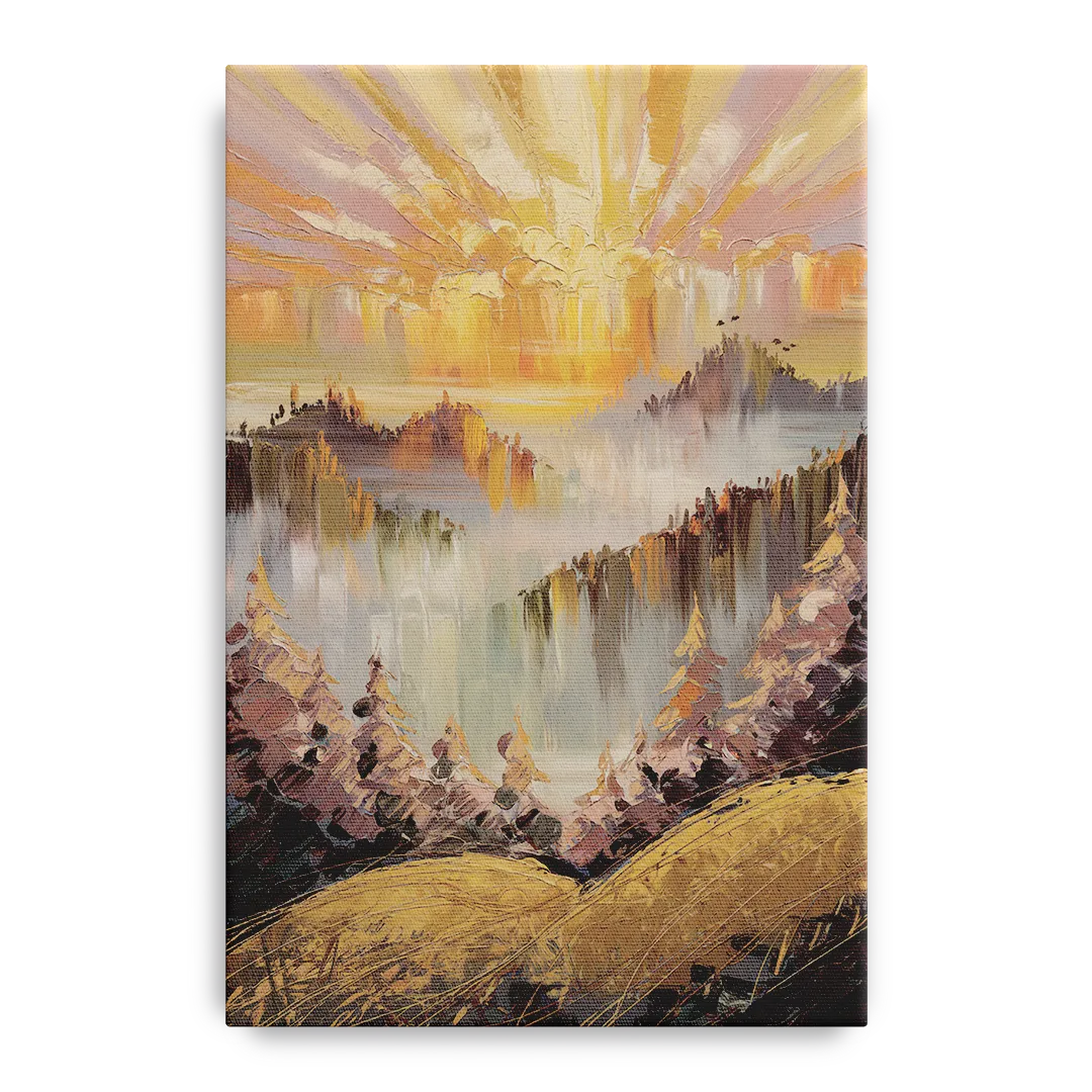 Gatlinburg Sunrise Over Mountains Front - Canvas Wall Art