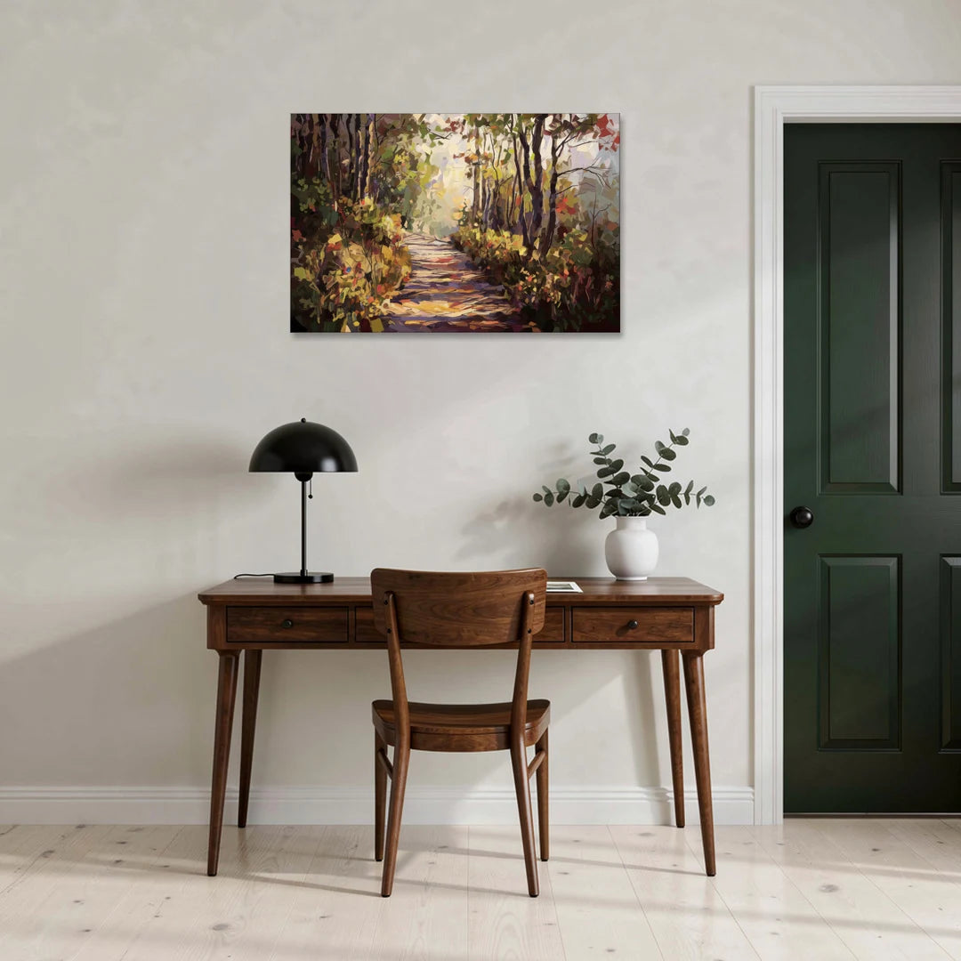 Gatlinburg Trail Through The Forest - Canvas Wall Art - Office - 36x24