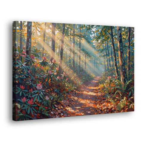 Gatlinburg Trail Through The Forest - Canvas Wall Art - Side