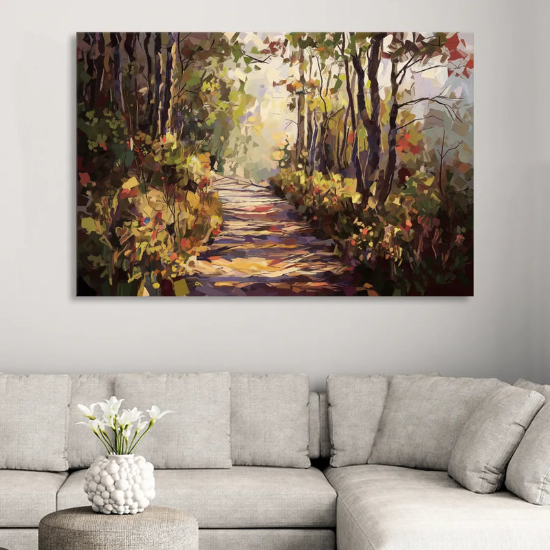 Gatlinburg Trail Through The Forest Sitting Room - Canvas Wall Art